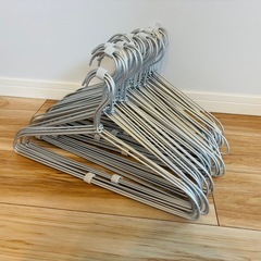 【値下げしました！】 IRON HANGER RACK＋無印良品アルミハンガー60本セットの画像