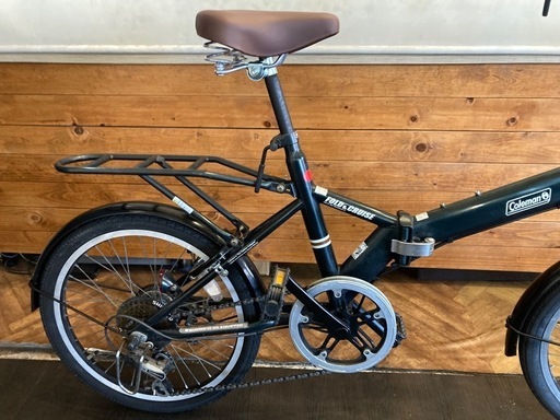 【Colemanチェーン新品！】6段変速　20インチ折りたたみ自転車　ダークモスグリーン