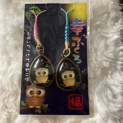 新品未開封品❗️ガラスレンズふくろうペア根付