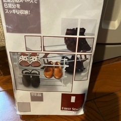 デッドスペースを生かすシューズ、セルフ新品、ブラウンの画像