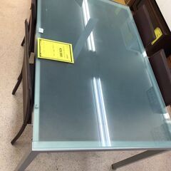 【ジャングルジャングル岩出店】【A605】4人用ガラスダイニングセット