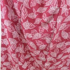 小紋 葉づくし文様 袷 広衿 紫色 正絹 仕立て上がり カジュアル着物 身丈156cmの画像