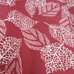 小紋 葉づくし文様 袷 広衿 紫色 正絹 仕立て上がり カジュアル着物 身丈156cmの画像