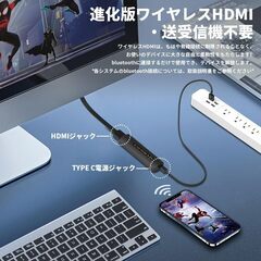 ワイヤレス HDMI 無線HDMI 送受信機不要 WIFI連接 2K/60Ｈz画質/5G高速伝送/横・縦置き切り替え 最大20M伝送 ios/android/windows/mac osに対応可能 アプリ設定不要 　転売OK　倒産品　まとめ売り　ネット商材　アマゾン引き上げ商品　メルカリ　副業の画像