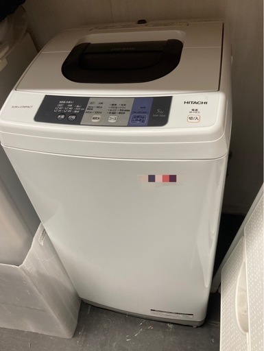 中古￥7,800！日立　5.0kg洗濯機　家電　2016年製　NW-50A型　【OC013】