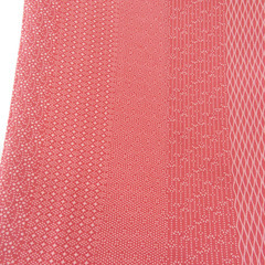 江戸小紋 手彫型本染 木野華山 寄せ柄 赤桃色 袷 広衿 家紋なし 作家物 落款付 正絹 カジュアル 仕立て上がり着物 身丈158cm 【キモノオフ野々市若松店】の画像