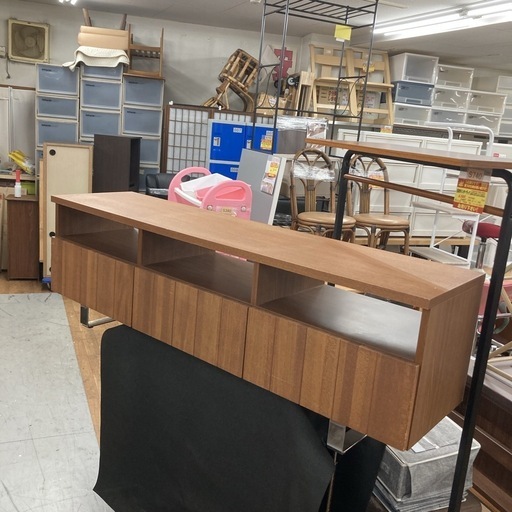 S222 ⭐ ローボード テレビ台 引出付き 幅159.5cm USED