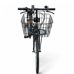 クルザード 自転車 クロスバイク  黒 ブラック カゴ付き 27インチ 6段変則 ギア LEDライト付きの画像