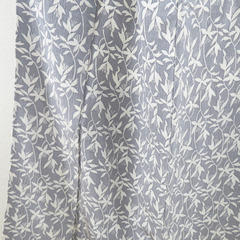 小紋 枝花文様 袷 広衿 灰色 正絹 仕立て上がり カジュアル着物 身丈152cm 【キモノオフ野々市若松店】の画像