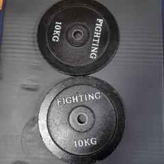 プレート計100kg、ダンベルシャフト、W型シャフト、フラットベンチセットの画像