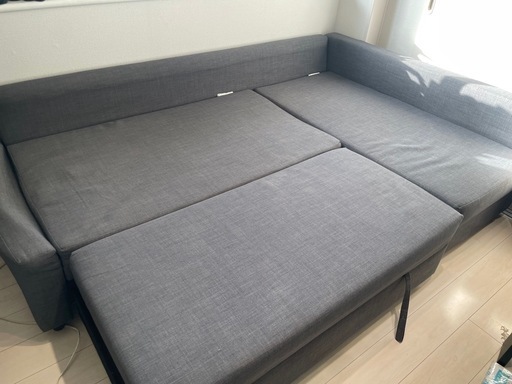 【IKEA】4人掛けL字ソファ　FRIHETEN フリーヘーテン