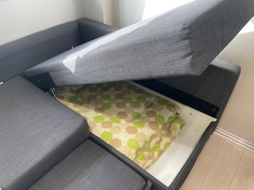 【IKEA】4人掛けL字ソファ　FRIHETEN フリーヘーテン