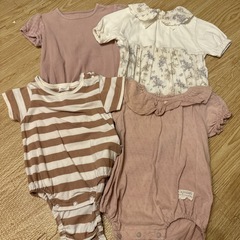 【美品】バースデイロンパース4点セット