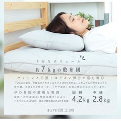 お布団工房 敷布団 ダブル 極厚 140×200cm 敷き布団の画像