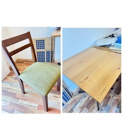店舗用 テーブル3台+和風椅子6脚 美品