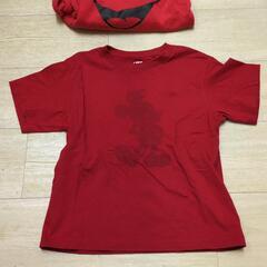 ユニクロUTミッキーマウスフードトレーナー＆Tシャツ120の画像