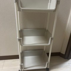 3段プラスチック収納ラック グレー
