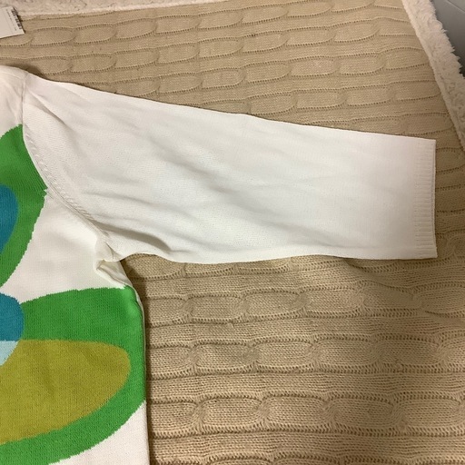 MICALADY ミカレディ セーター 7分袖 グリーン スパンコール L