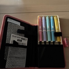 女子学校用品　裁縫セット、彫刻刀、そろばん、そろばんケースの画像
