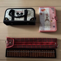 女子学校用品　裁縫セット、彫刻刀、そろばん、そろばんケース