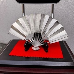 銀製　扇面飾りの画像