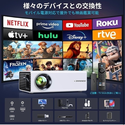 プロジェクター 15000LM高輝 Bluetooth5.3 1080P 4K