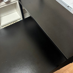 パソコンデスク 黒 幅120cmの画像