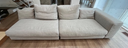 引き取り限定 お洒落な組み合わせソファ② 直接引き取り希望】 グレー