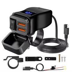 新品 バイク USB電源 電圧計 バッテリー