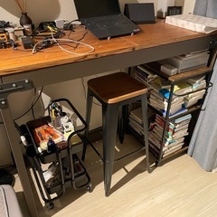 机　スタンディング　デスク　ヴィンテージブラウン　