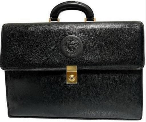 美麗品 最高級♦GIANNI VERSACE♦ ヴェルサーチ ■レザー ビジネスバッグ ■ブリーフケース ■ハンドバッグ ■本革 ブラック ■大容量◎メンズ■未使用に近い■格安商品です\n