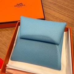 HERMES エルメス バスティア 小銭入れ ブルーデュノール