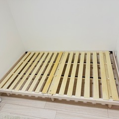 【引渡決定】【美品】北欧インテリア　天然木すのこベッド　セミダブルの画像