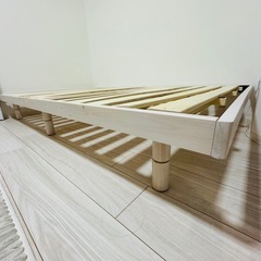 【引渡決定】【美品】北欧インテリア　天然木すのこベッド　セミダブルの画像