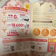 lava　無料招待券　ホットヨガ、ピラティス、暗闇キックボクシングの画像
