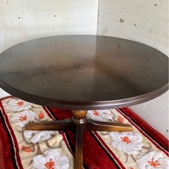 希少】飛騨産業 キツツキマークの大型丸テーブル椅子セット