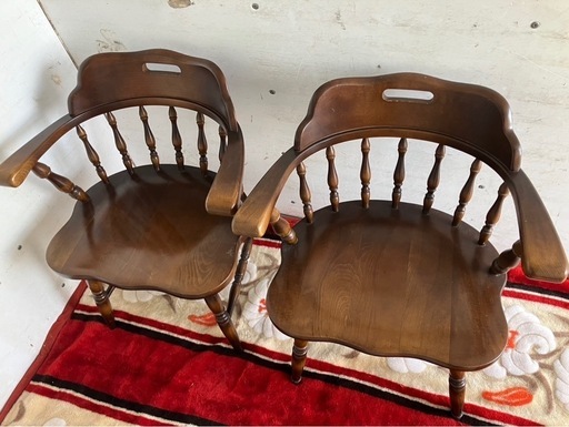 希少】飛騨産業 キツツキマークの大型丸テーブル椅子セット (吉田) 津