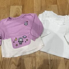 80サイズ女の子の服【クレードスコープ1枚、トップス4枚、肌着4枚、パジャマ2セット】の画像