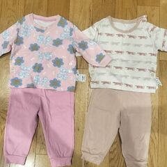 80サイズ女の子の服【クレードスコープ1枚、トップス4枚、肌着4枚、パジャマ2セット】の画像