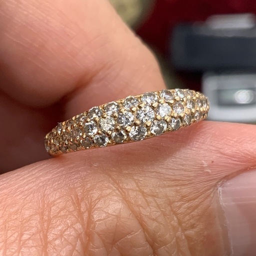 K18 パヴェダイヤモンド　リング　2.3g 約7号