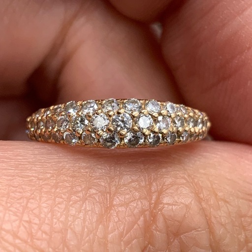 K18 パヴェダイヤモンド　リング　2.3g 約7号