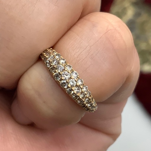 K18 パヴェダイヤモンド　リング　2.3g 約7号