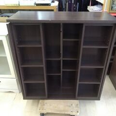 多目的　スライド本棚　カラーボックス　キャビネット　本棚　CD　ビデオラックの画像