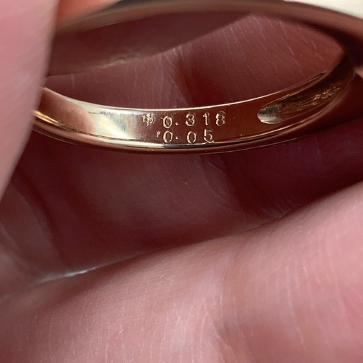 K18PG ダイヤモンドリング　プリンセスカット　3.9g 約11.5号　鑑定書付き