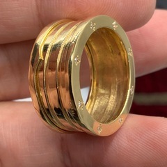 K18 ビーゼロワンモチーフ　リング　ダイヤ0.1ct 9.4g...