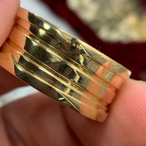 K18 ビーゼロワンモチーフ　リング　ダイヤ0.1ct 9.4g 約16号