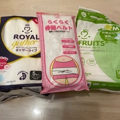 【お産グッズ】未使用骨盤ベルト＆未使用破水時お産パット＆半分使用...