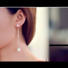 j→→→m43-4番/2wayパール＆パールロングピアスC＊Bの画像