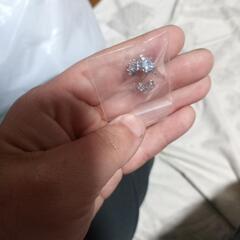 ≒▼▼j→→→m43-4/シルバー925刻印/ブリリアントフラワーピアスＷＨ　C＊Bの画像