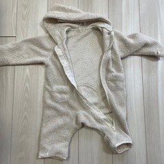 もふもふ フード付きカバーオール サイズ70 あったか　着ぐるみ風の画像